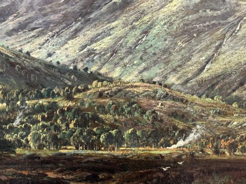HUGE VICTORIAN OIL PAINTING HIGHLANDS GLEN GOIL BY JAMES GREENLEES - ADDITIONAL PHOTO 28