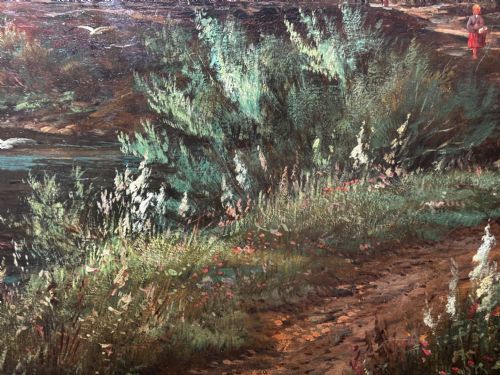 HUGE VICTORIAN OIL PAINTING HIGHLANDS GLEN GOIL BY JAMES GREENLEES - ADDITIONAL PHOTO 29
