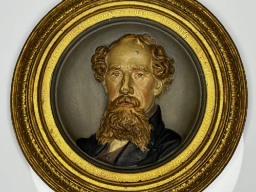 VICTORIAN CHARLES DICKENS PORTRAIT WALL SCULPTURE - ADDITIONAL PHOTO 3