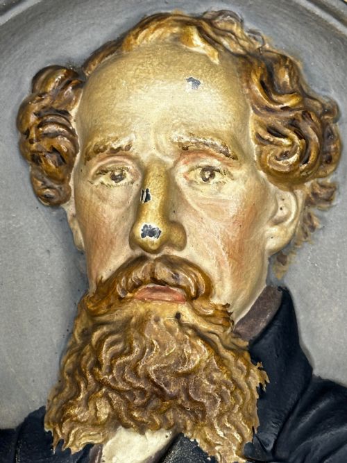 VICTORIAN CHARLES DICKENS PORTRAIT WALL SCULPTURE - ADDITIONAL PHOTO 5