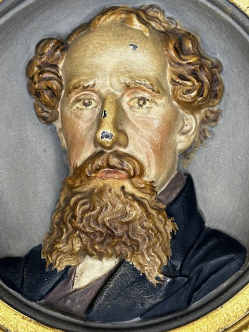 VICTORIAN CHARLES DICKENS PORTRAIT WALL SCULPTURE - ADDITIONAL PHOTO 6
