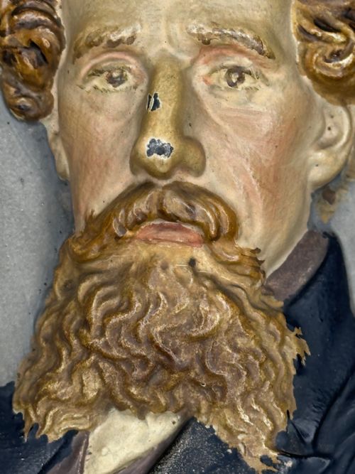 VICTORIAN CHARLES DICKENS PORTRAIT WALL SCULPTURE - ADDITIONAL PHOTO 7