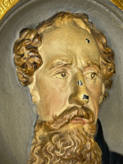 VICTORIAN CHARLES DICKENS PORTRAIT WALL SCULPTURE - ADDITIONAL PHOTO 10