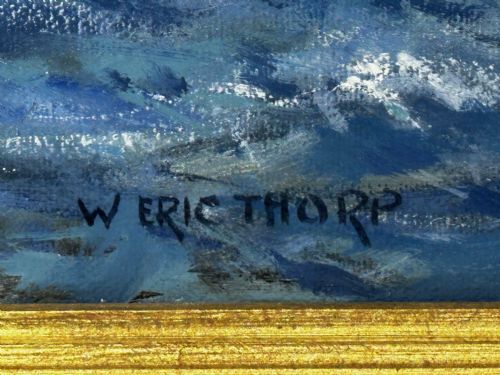 OIL PAINTING MS ACHILLE LAURO SHIP BY WILLIAM ERIC THORP - ADDITIONAL PHOTO 9