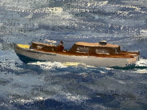 OIL PAINTING MS ACHILLE LAURO SHIP BY WILLIAM ERIC THORP - ADDITIONAL PHOTO 14