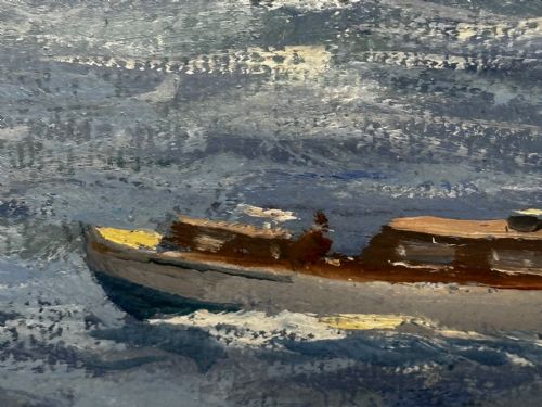 OIL PAINTING MS ACHILLE LAURO SHIP BY WILLIAM ERIC THORP - ADDITIONAL PHOTO 15