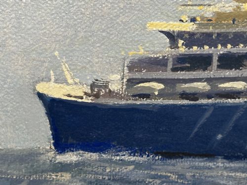 OIL PAINTING MS ACHILLE LAURO SHIP BY WILLIAM ERIC THORP - ADDITIONAL PHOTO 17