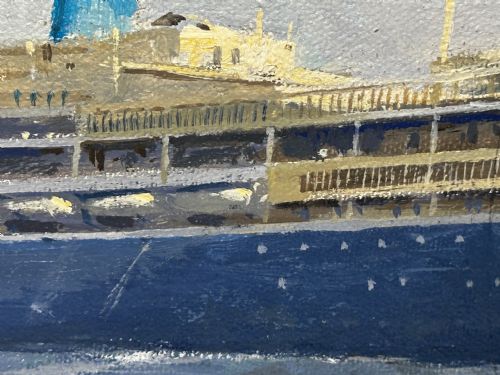 OIL PAINTING MS ACHILLE LAURO SHIP BY WILLIAM ERIC THORP - ADDITIONAL PHOTO 20