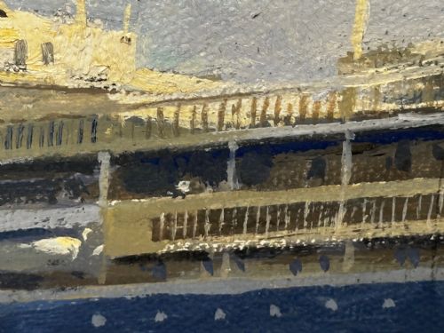 OIL PAINTING MS ACHILLE LAURO SHIP BY WILLIAM ERIC THORP - ADDITIONAL PHOTO 22