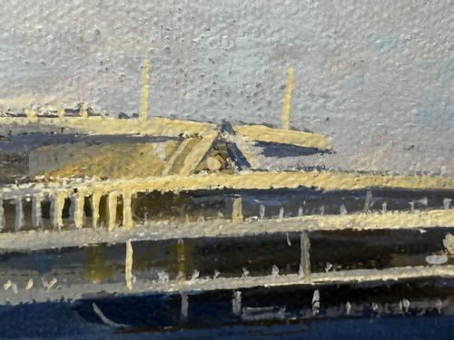 OIL PAINTING MS ACHILLE LAURO SHIP BY WILLIAM ERIC THORP - ADDITIONAL PHOTO 23