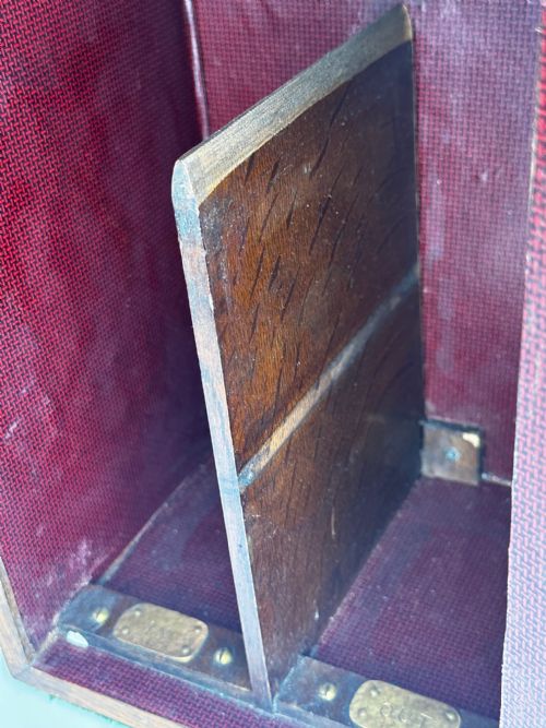 19TH CENTURY PUGIN DESIGN PRIVATE CHAPEL TIGER OAK LETTER BOX WITH KEY - ADDITIONAL PHOTO 28