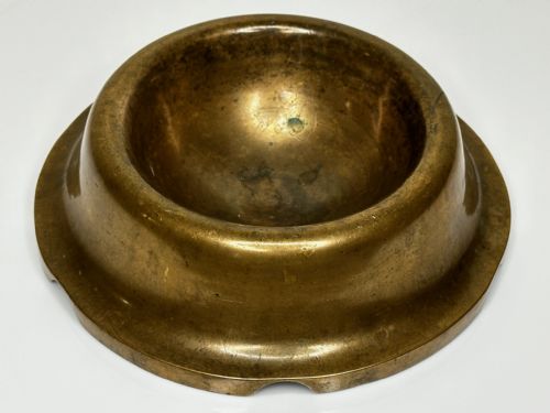 NAUTICAL BRITISH EARLY 19TH CENTURY BRONZE SHIP'S CAT ROUND FOOD BOWL - ADDITIONAL PHOTO 2