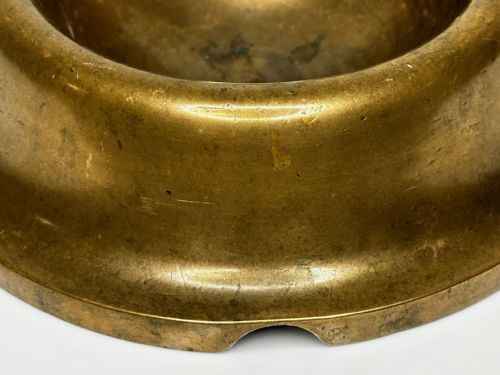 NAUTICAL BRITISH EARLY 19TH CENTURY BRONZE SHIP'S CAT ROUND FOOD BOWL - ADDITIONAL PHOTO 3