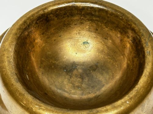 NAUTICAL BRITISH EARLY 19TH CENTURY BRONZE SHIP'S CAT ROUND FOOD BOWL - ADDITIONAL PHOTO 6