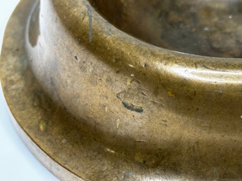 NAUTICAL BRITISH EARLY 19TH CENTURY BRONZE SHIP'S CAT ROUND FOOD BOWL - ADDITIONAL PHOTO 19