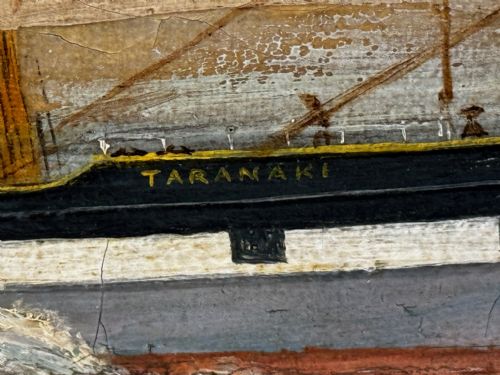 VICTORIAN OIL PAINTING TARANAKI IRON SAILING SHIP NEAR PORT CHAMBERS - ADDITIONAL PHOTO 12