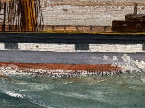 VICTORIAN OIL PAINTING TARANAKI IRON SAILING SHIP NEAR PORT CHAMBERS - ADDITIONAL PHOTO 19