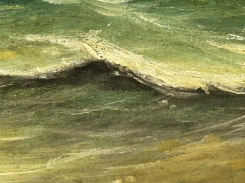 VICTORIAN OIL PAINTING TARANAKI IRON SAILING SHIP NEAR PORT CHAMBERS - ADDITIONAL PHOTO 22