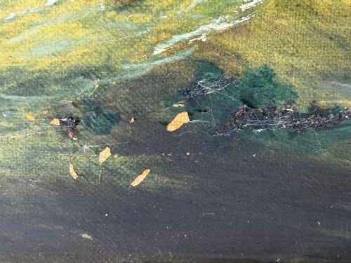 MARINE GEORGIAN OIL PAINTING FISHING BOAT HEADING OUT BRISK WINDS - ADDITIONAL PHOTO 9