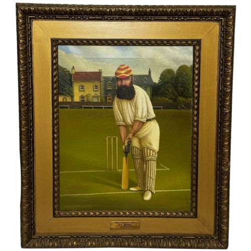 victorian oil painting portrait cricketer william gilbert grace - CATEGORY: ANTIQUE ART - DATED VICTORIAN