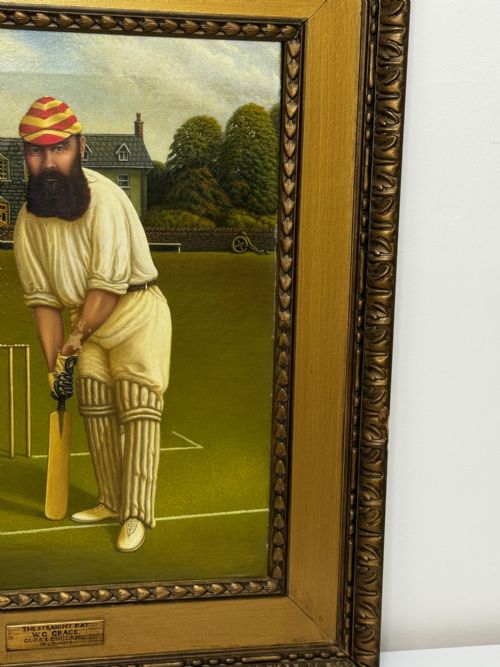 VICTORIAN OIL PAINTING PORTRAIT CRICKETER WILLIAM GILBERT GRACE - ADDITIONAL PHOTO 2