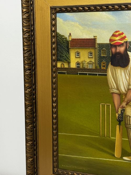 VICTORIAN OIL PAINTING PORTRAIT CRICKETER WILLIAM GILBERT GRACE - ADDITIONAL PHOTO 3