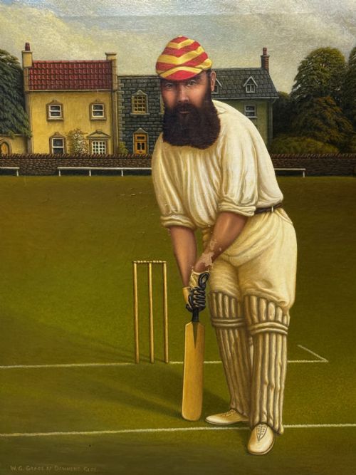 VICTORIAN OIL PAINTING PORTRAIT CRICKETER WILLIAM GILBERT GRACE - ADDITIONAL PHOTO 4