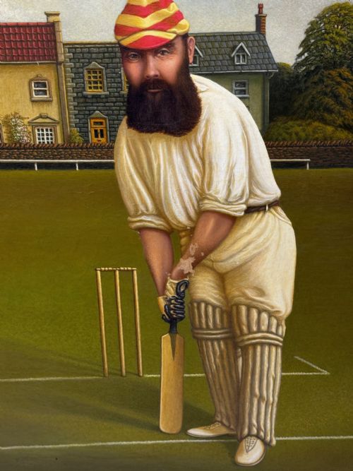 VICTORIAN OIL PAINTING PORTRAIT CRICKETER WILLIAM GILBERT GRACE - ADDITIONAL PHOTO 15