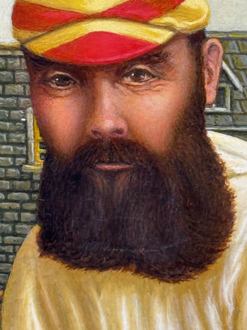VICTORIAN OIL PAINTING PORTRAIT CRICKETER WILLIAM GILBERT GRACE - ADDITIONAL PHOTO 17