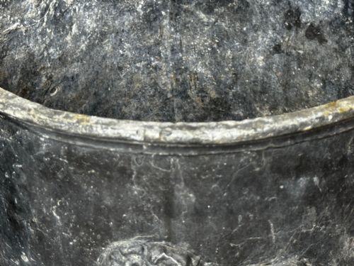 PAIR BRITISH GEORGIAN REGAL LION HEAVY LEAD GARDEN ROUND PLANTERS - ADDITIONAL PHOTO 11