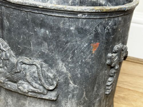 PAIR BRITISH GEORGIAN REGAL LION HEAVY LEAD GARDEN ROUND PLANTERS - ADDITIONAL PHOTO 25