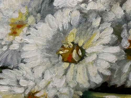 VICTORIAN OIL PAINTING FLOWERS CHRYSANTHEMUMS VASE BY EMILY SELINGER - ADDITIONAL PHOTO 24