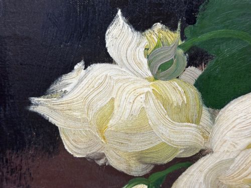 VICTORIAN OIL PAINTING FLOWERS YELLOW RED ROSES BY JAMES STUART PARK - ADDITIONAL PHOTO 18