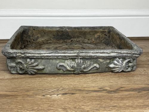 GEORGIAN SMALL POPPY WINDOW SILL LEAD GARDEN PLANTER - ADDITIONAL PHOTO 1