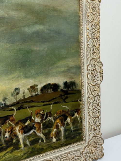 fig 2. Oil Painting Red Coat Hounds Fernie Hunt By John Theodore Kenney