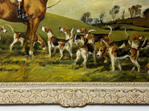 fig 4. Oil Painting Red Coat Hounds Fernie Hunt By John Theodore Kenney