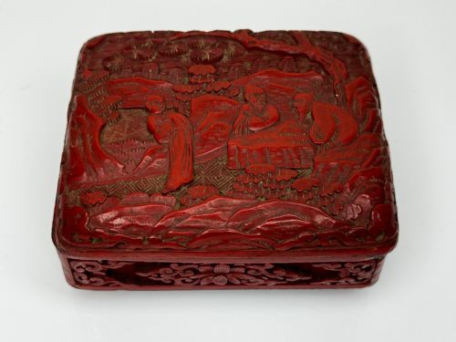 QING DYNASTY 19TH CENTURY CINNABAR LACQUERED ENAMEL TRINKET BOX - ADDITIONAL PHOTO 1