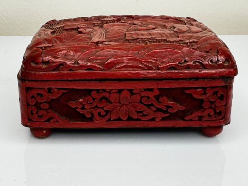 QING DYNASTY 19TH CENTURY CINNABAR LACQUERED ENAMEL TRINKET BOX - ADDITIONAL PHOTO 2