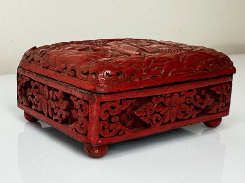 QING DYNASTY 19TH CENTURY CINNABAR LACQUERED ENAMEL TRINKET BOX - ADDITIONAL PHOTO 3