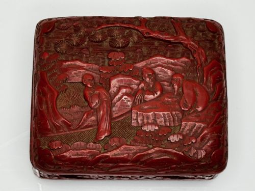 QING DYNASTY 19TH CENTURY CINNABAR LACQUERED ENAMEL TRINKET BOX - ADDITIONAL PHOTO 4