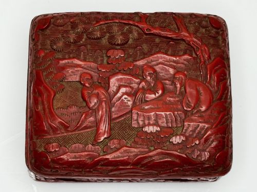 QING DYNASTY 19TH CENTURY CINNABAR LACQUERED ENAMEL TRINKET BOX - ADDITIONAL PHOTO 6