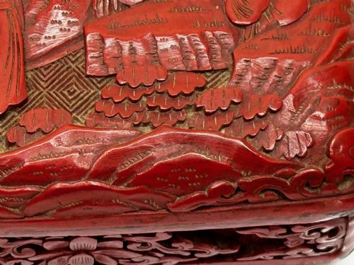 QING DYNASTY 19TH CENTURY CINNABAR LACQUERED ENAMEL TRINKET BOX - ADDITIONAL PHOTO 11