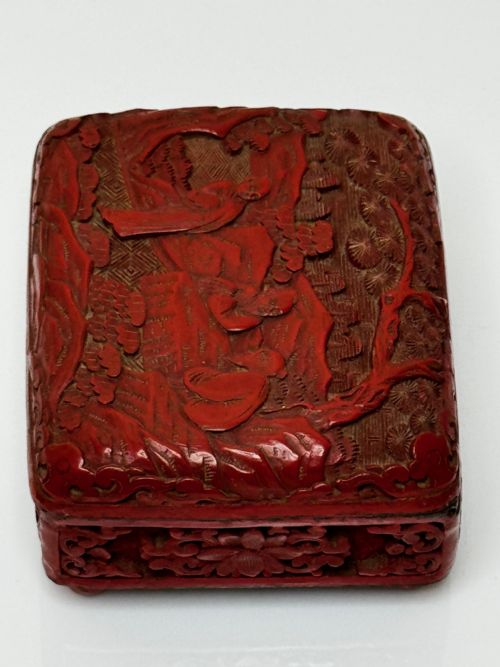 QING DYNASTY 19TH CENTURY CINNABAR LACQUERED ENAMEL TRINKET BOX - ADDITIONAL PHOTO 16