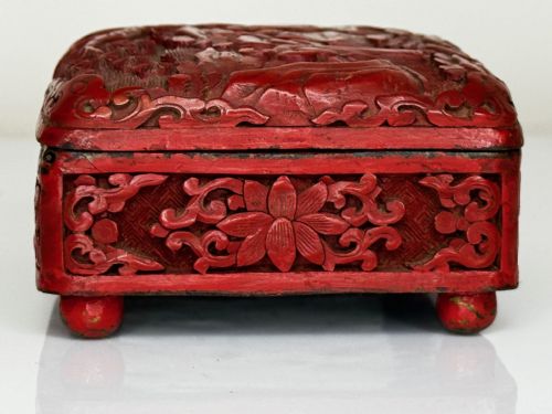 QING DYNASTY 19TH CENTURY CINNABAR LACQUERED ENAMEL TRINKET BOX - ADDITIONAL PHOTO 22
