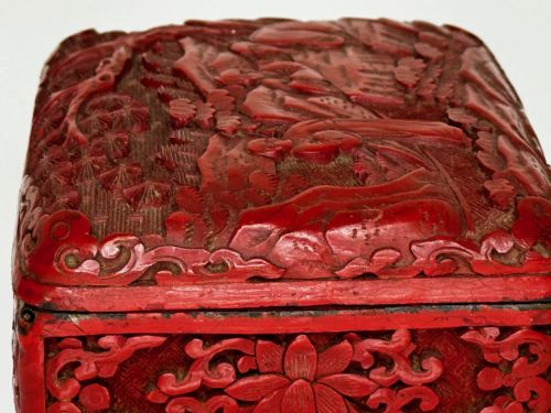 QING DYNASTY 19TH CENTURY CINNABAR LACQUERED ENAMEL TRINKET BOX - ADDITIONAL PHOTO 23