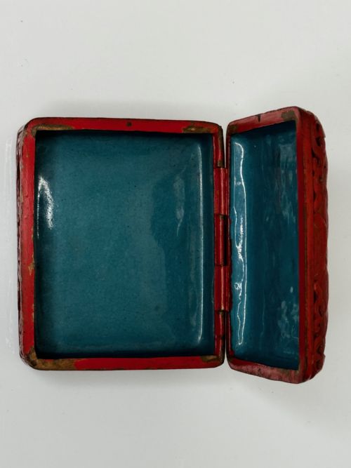 QING DYNASTY 19TH CENTURY CINNABAR LACQUERED ENAMEL TRINKET BOX - ADDITIONAL PHOTO 25