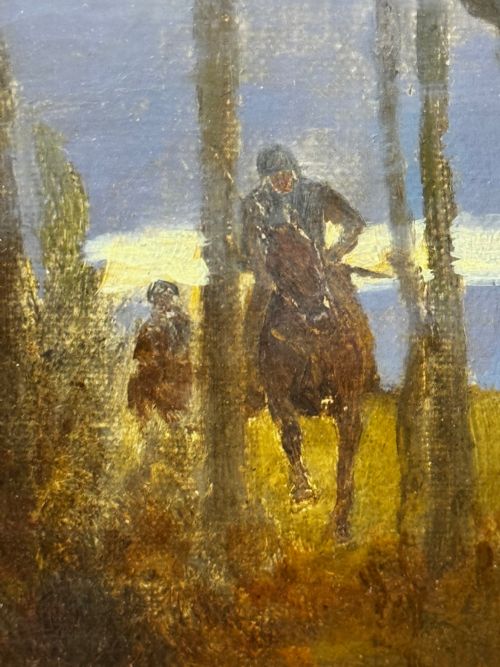 VICTORIAN OIL PAINTING CIVIL WAR ROYALIST PURSUED BY ROUNDHEADS ESCAPE - ADDITIONAL PHOTO 12