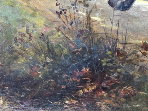 VICTORIAN OIL PAINTING CIVIL WAR ROYALIST PURSUED BY ROUNDHEADS ESCAPE - ADDITIONAL PHOTO 17