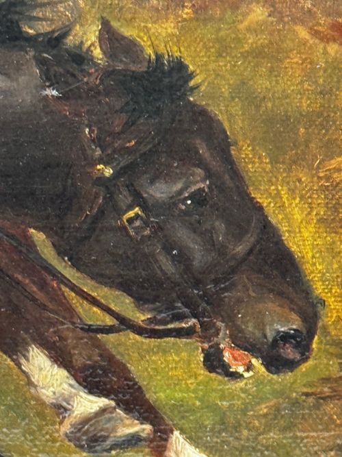VICTORIAN OIL PAINTING CIVIL WAR ROYALIST PURSUED BY ROUNDHEADS ESCAPE - ADDITIONAL PHOTO 25