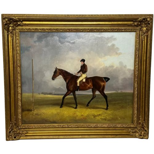 oil painting race horse winner bessy bay hunter jockey riding c1831 - CATEGORY: ANTIQUE ART - DATED 19TH CENTURY